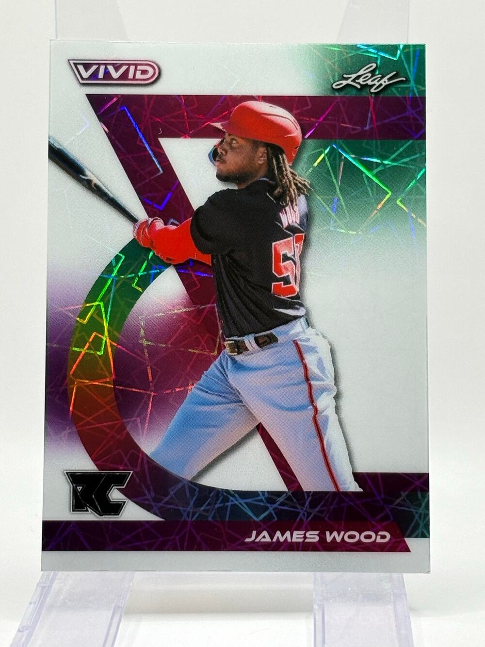 2024 Leaf Vivid James Wood Rookie White Lazer Refractor 1/1 SSP Nationals RC